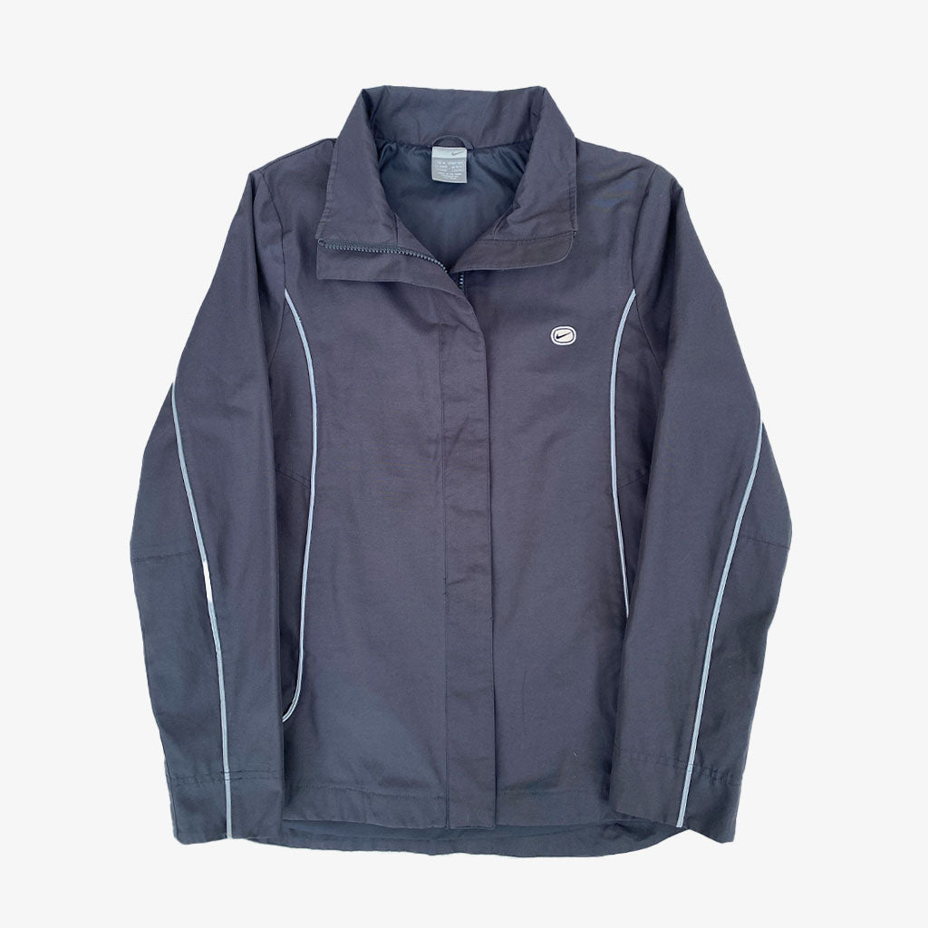 Vintage Nike Trainingsjacke Spellout S in grau | Vintage Online Shop Unique-Resale