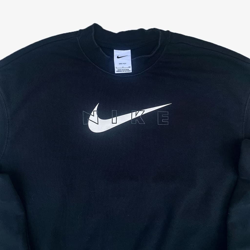 Vintage Nike Pullover Big Logo Dri-Fit S in schwarz | Vintage Online Shop Unique-Resale