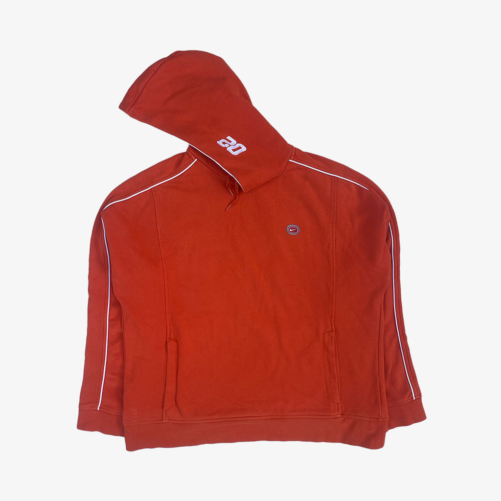 Vintage Nike Kapuzenpullover Cortez Backlogo 00s M in orange | Vintage Online Shop Unique-Resale