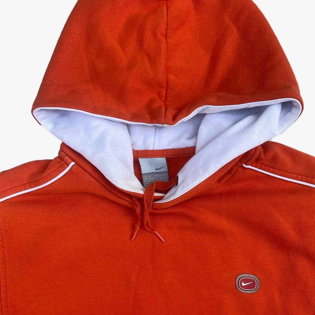 Vintage Nike Kapuzenpullover Cortez Backlogo 00s M in orange | Vintage Online Shop Unique-Resale