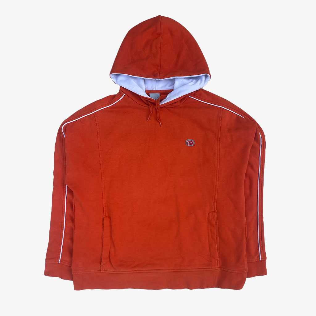 Vintage Nike Kapuzenpullover Cortez Backlogo 00s M in orange | Vintage Online Shop Unique-Resale