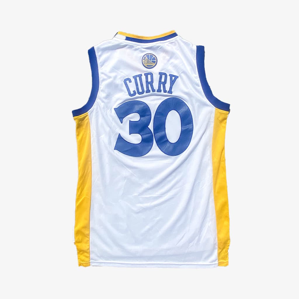 Vintage Adidas Golden State Warriors Basketballtrikot 2010-2014 Stephen Curry M in weiß | Vintage Online Shop Unique-Resale