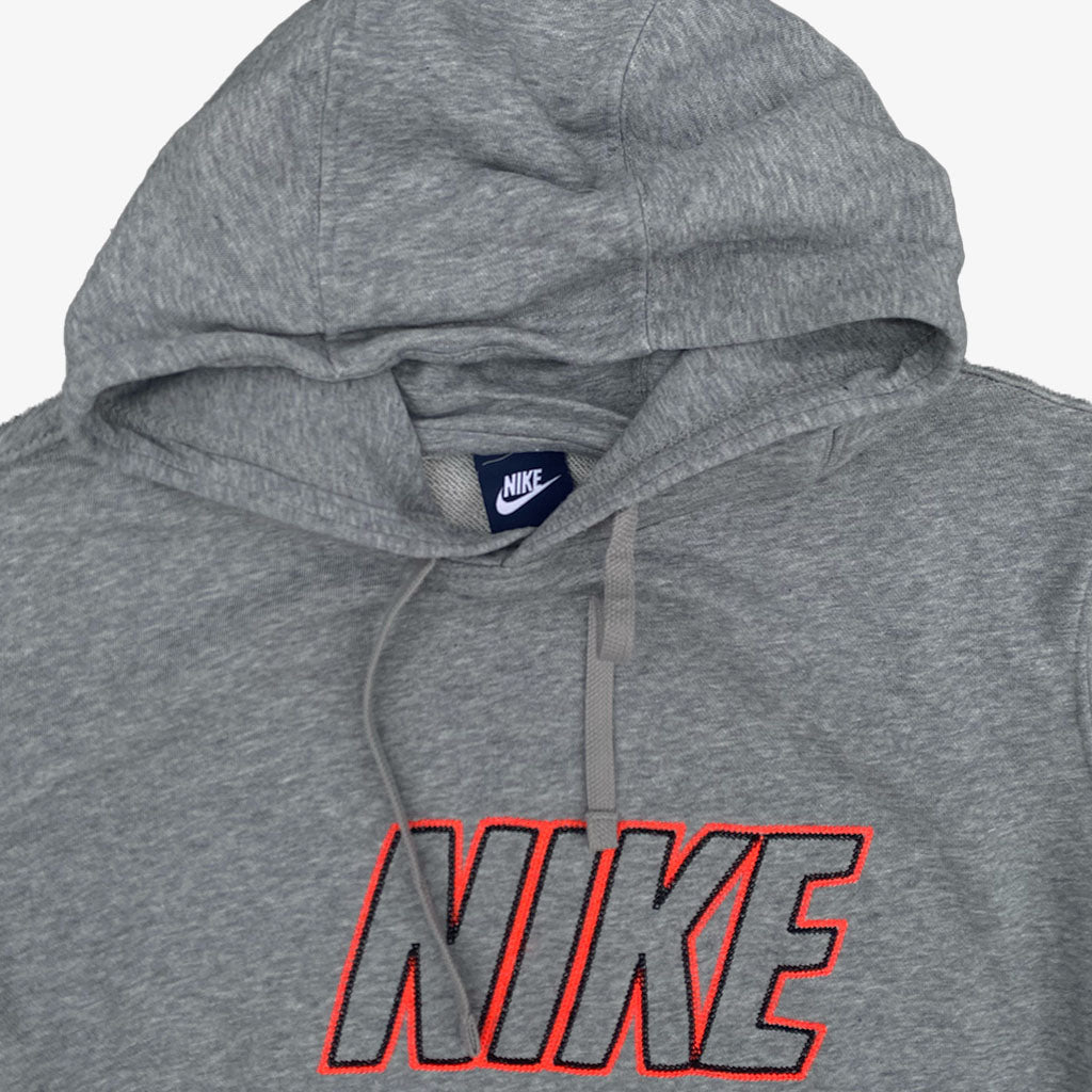 Vintage Nike Kapuzenpullover Spellout L in grau | Vintage Online Shop Unique-Resale