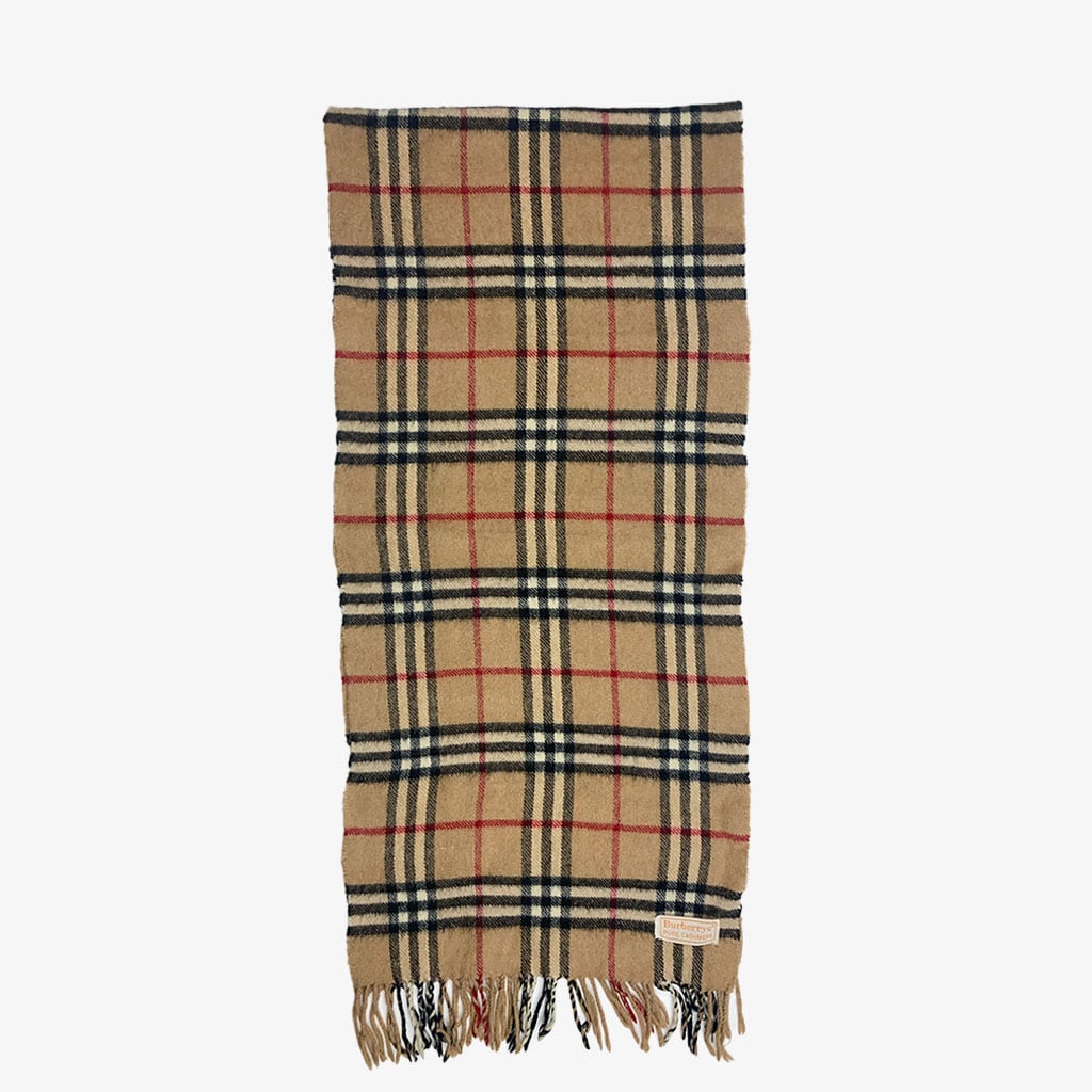 Vintage Burberry Schal braun 135x30 vorne | Vintage Online Shop Unique-Resale