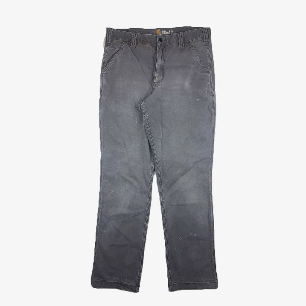 Vintage Carhartt Carpenter Pants W34 L34 in grau vorne | Vintage Online Shop Unique-Resale 