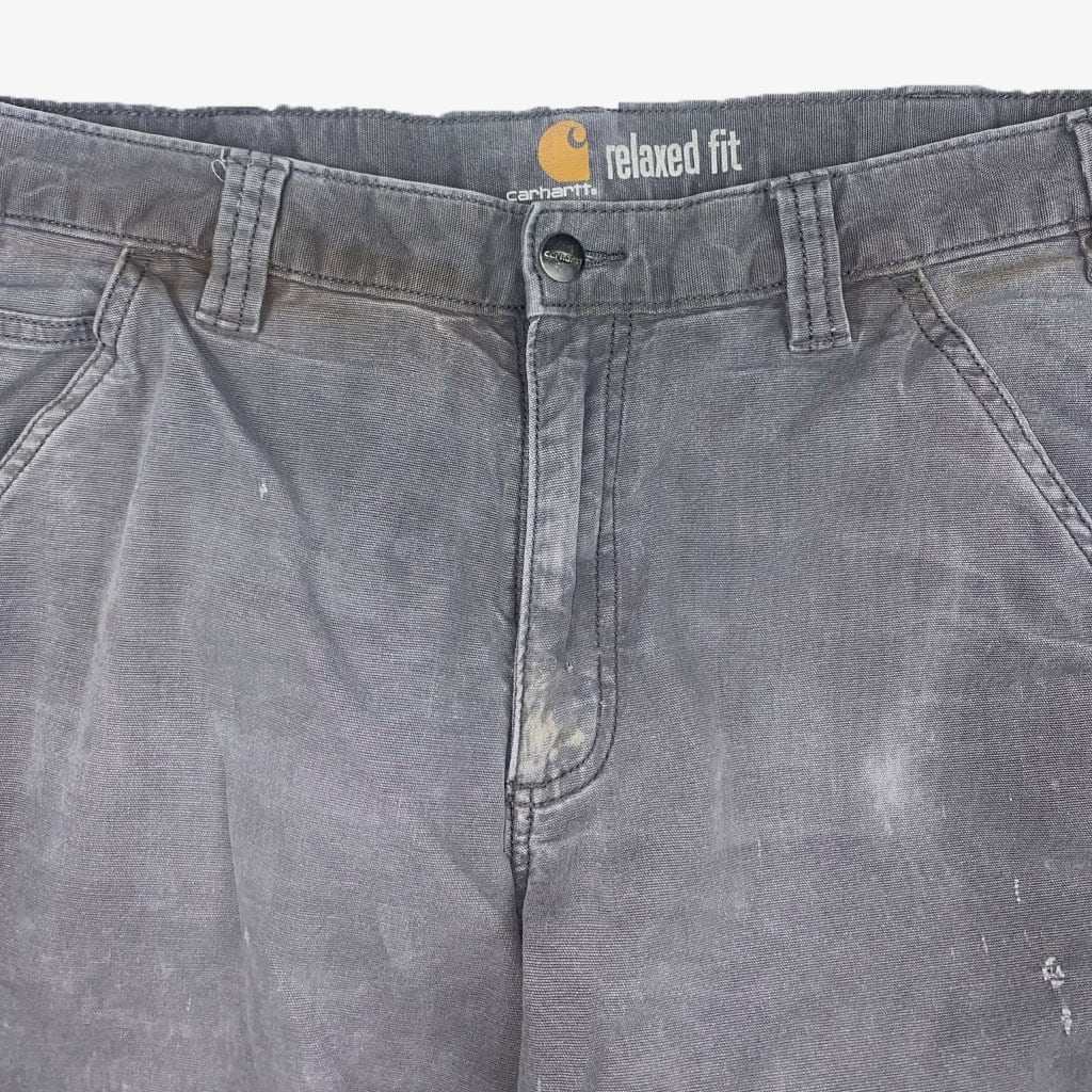 Vintage Carhartt Carpenter Pants W34 L34 in grau Mangel | Vintage Online Shop Unique-Resale 