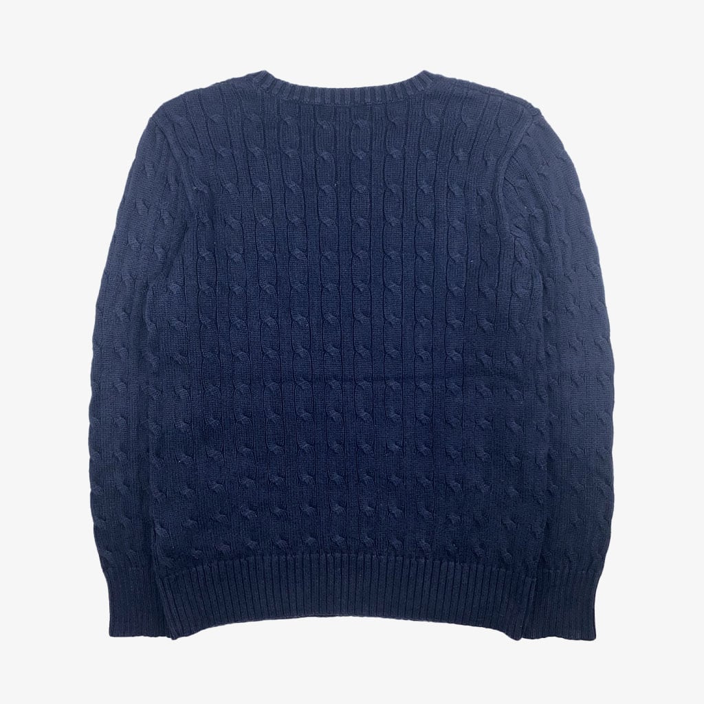 Vintage Polo Ralph Lauren Strickpullover XS in dunkelblau hinten | Vintage Online Shop Unique-Resale