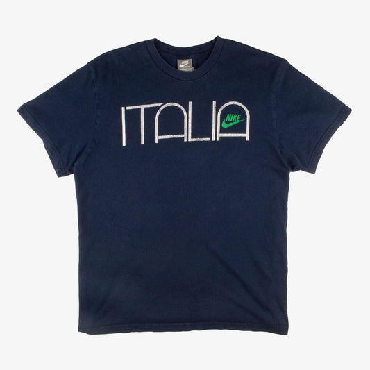  Vintage Nike T-Shirt Italia Blau L Logo Vorne