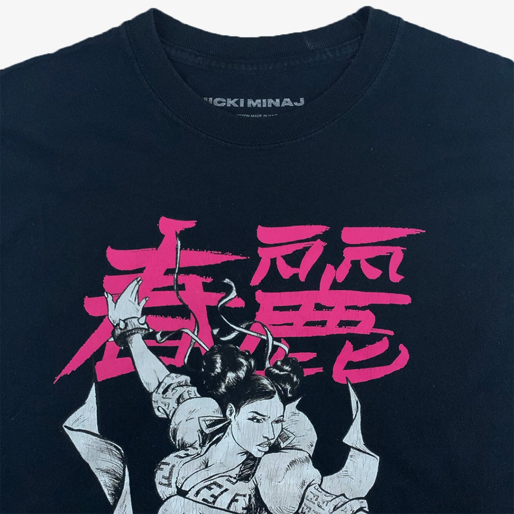 Vintage Nicki Minaj Longsleeve M in schwarz close | Vintage Online Shop Unique-Resale