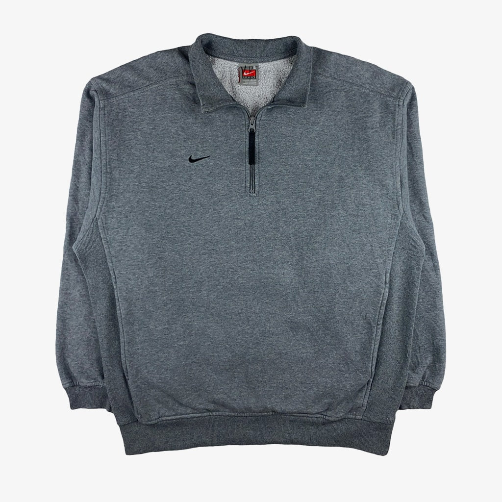Vintage Nike 1/3-Zip Pullover S-M grau vorne 1| Vintage Online Shop Unique-Resale