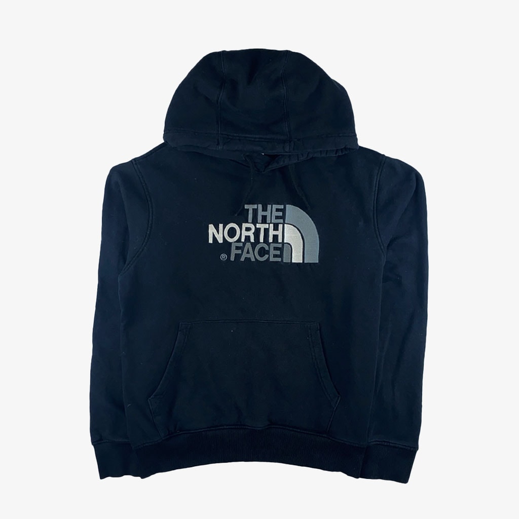 Vintage The North Face Hoodie S in schwarz vorne | Vintage Online Shop Unique-Resale