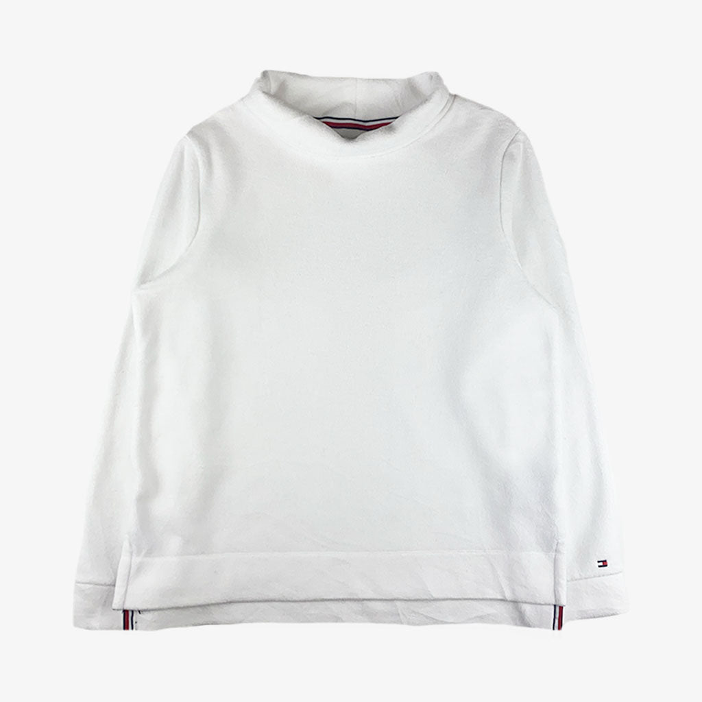 Vintage Tommy Hilfiger Turtleneck Fleece Pullover M weiß | Vintage Online Shop Unique-Resale