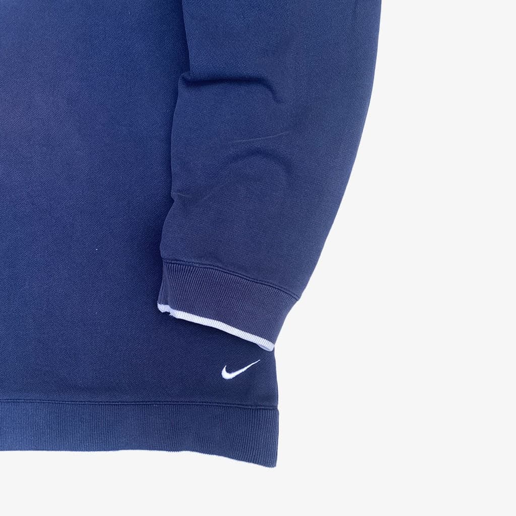 Vintage Nike Pullover Big Swoosh 00s S in dunkelblau | Vintage Online Shop Unique-Resale 