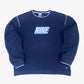 Vintage Nike Pullover Big Swoosh 00s S in dunkelblau | Vintage Online Shop Unique-Resale 