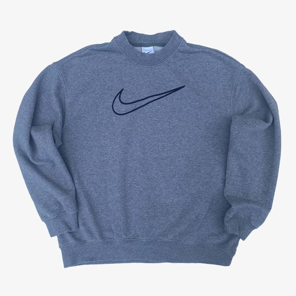 Vintage Nike Pullover Big Logo Dri-Fit S in grau | Vintage Online Shop Unique-Resale 