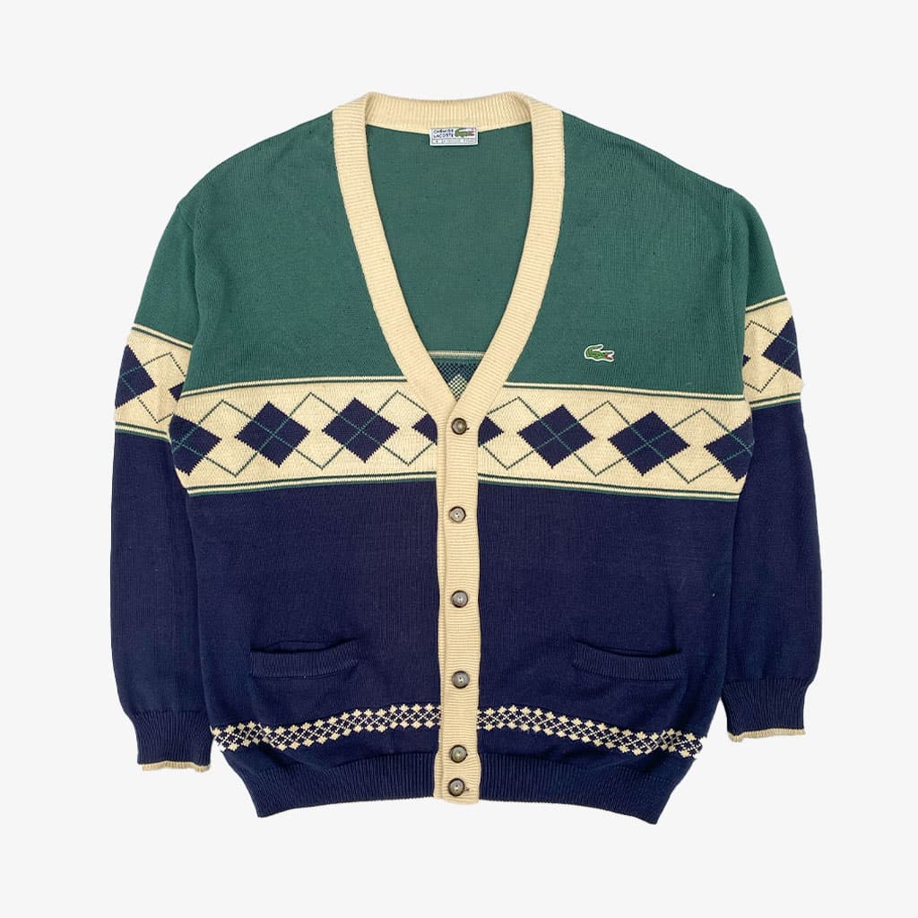 Vintage Lacoste Cardigan L in bunt | Vintage Online Shop Unique-Resale