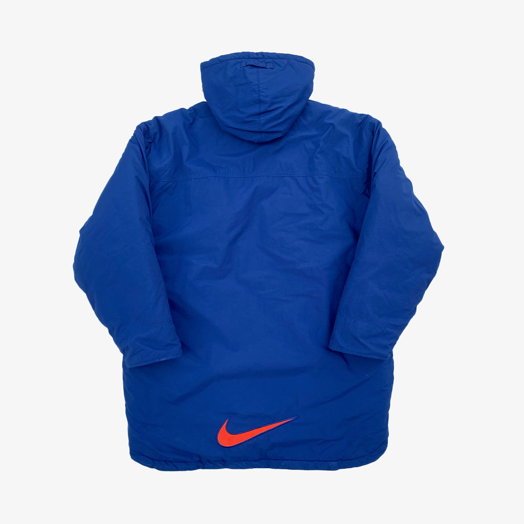 Nike Nike Winterjacke 90s Backlogo L in dunkelblau | Vintage Online Shop Unique-Resale