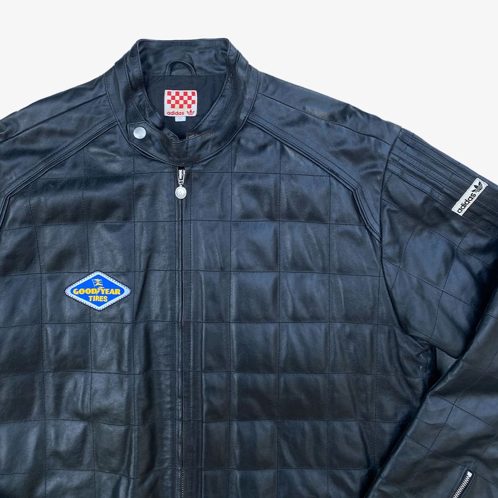 Adidas goodyear shop leather jacket