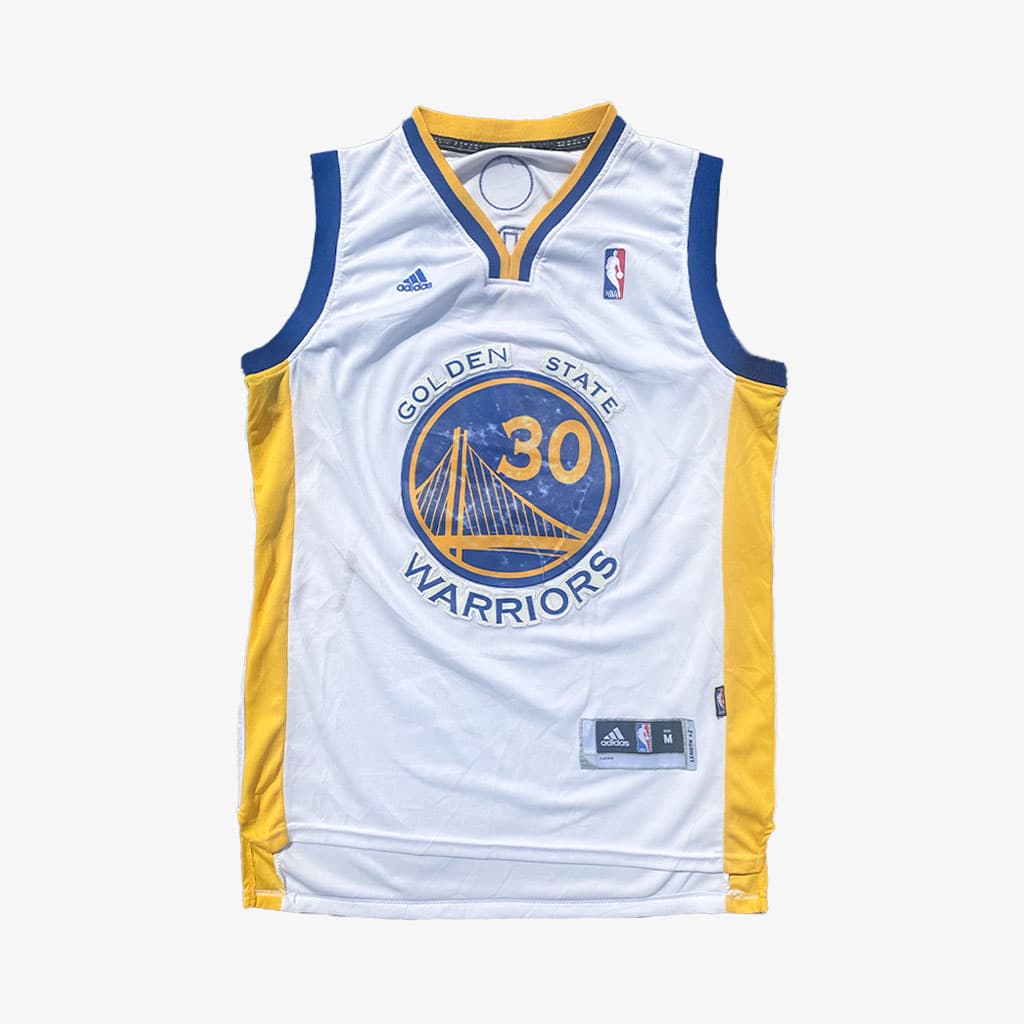 Vintage Adidas Golden State Warriors Basketballtrikot 2010-2014 Stephen Curry M in weiß | Vintage Online Shop Unique-Resale