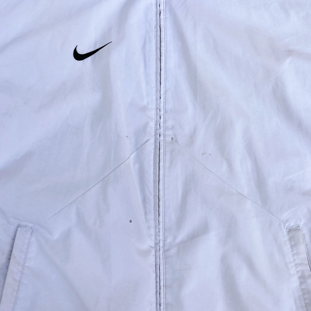 Vintage Nike Trainingsjacke XL in weiß/grau | Vintage Online Shop Unique-Resale