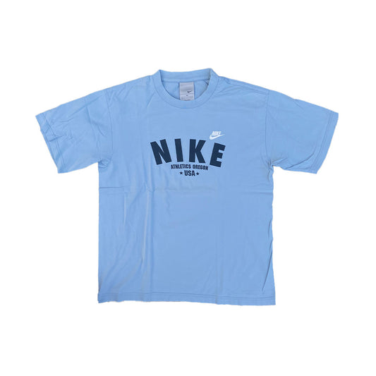 Vintage Nike T-Shirt 00s M-L in hellblau | Vintage Online Shop www.unique-resale.com