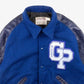 Vintage Grand Prairie Collegejacke L blau vorne Logo