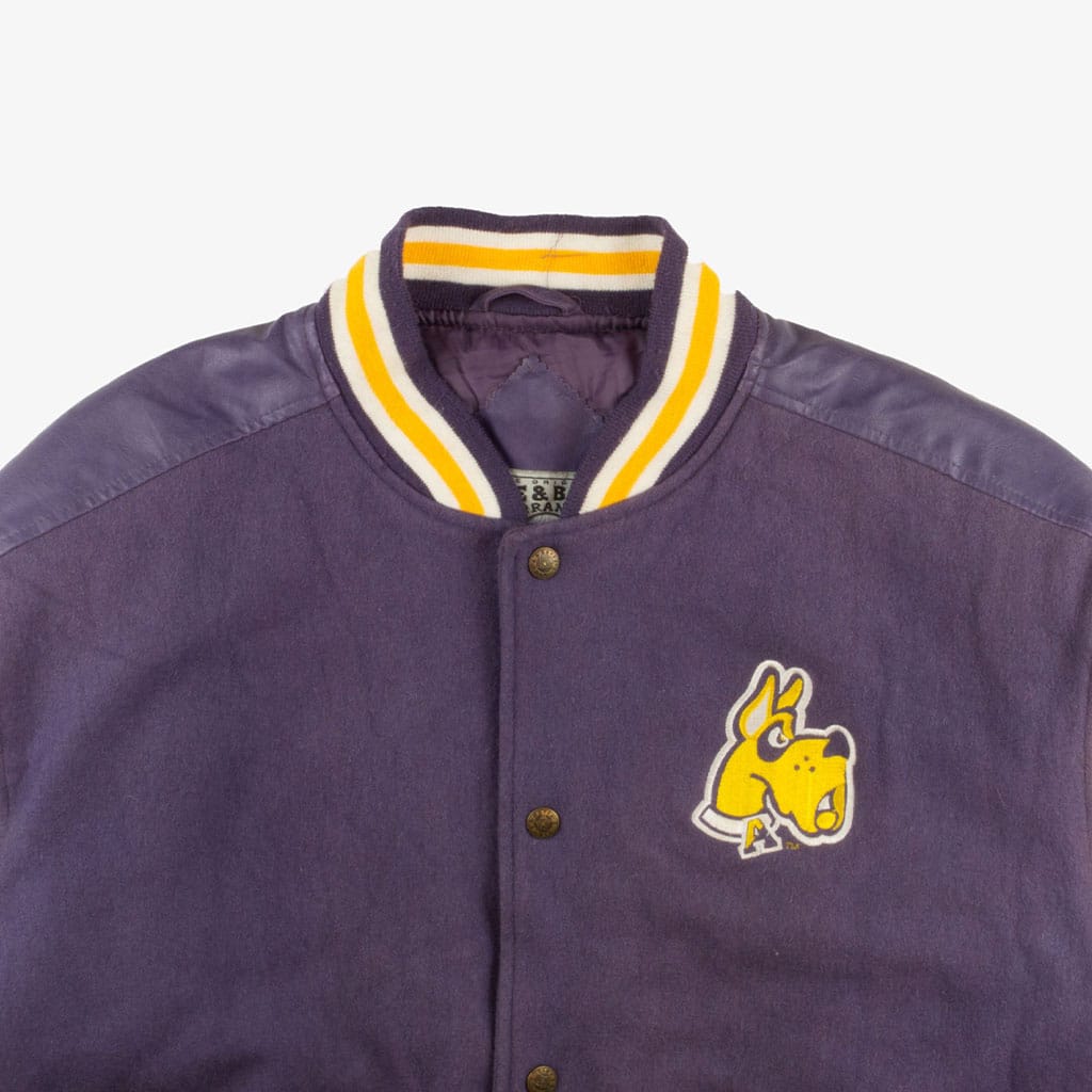 Vintage Great Danes Collegejacke M Lila/Orange Logo vorne