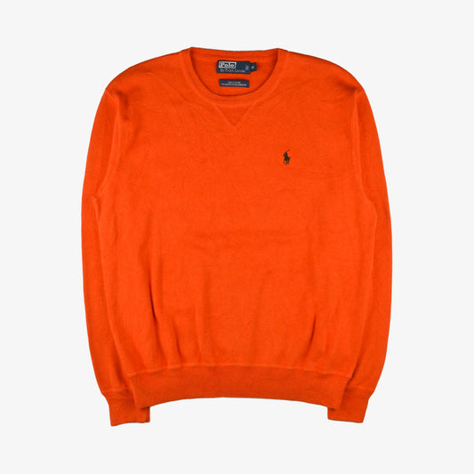 Vintage Polo Ralph Lauren Pullover L orange vorne Logo | Vintage Online Shop Unique-Resal