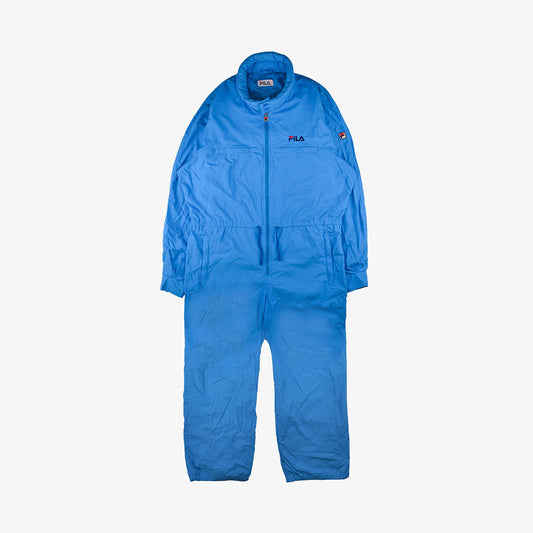 Vintage FILA Jumpsuit XL in blau vorne komplett | Vintage Online Shop Unique-Resale