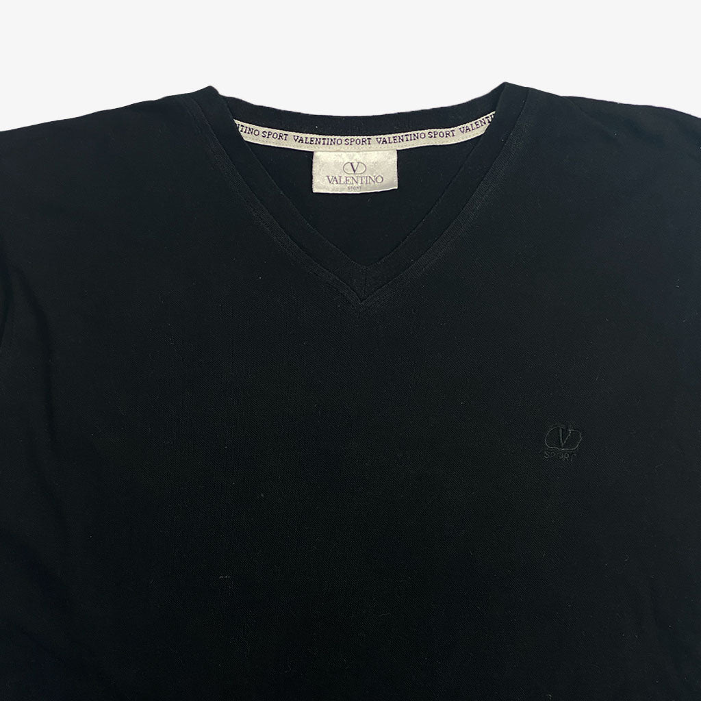 Vintage Valentino T-Shirt XL in schwarz | Vintage Online Shop www.unique-resale.com