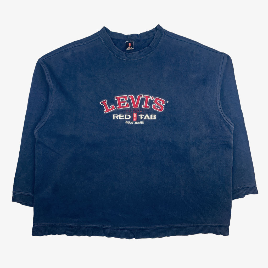 Vintage Levis Pullover L in dunkelblau vorne | Vintage Online Shop Unique-Resale aus Deutschland