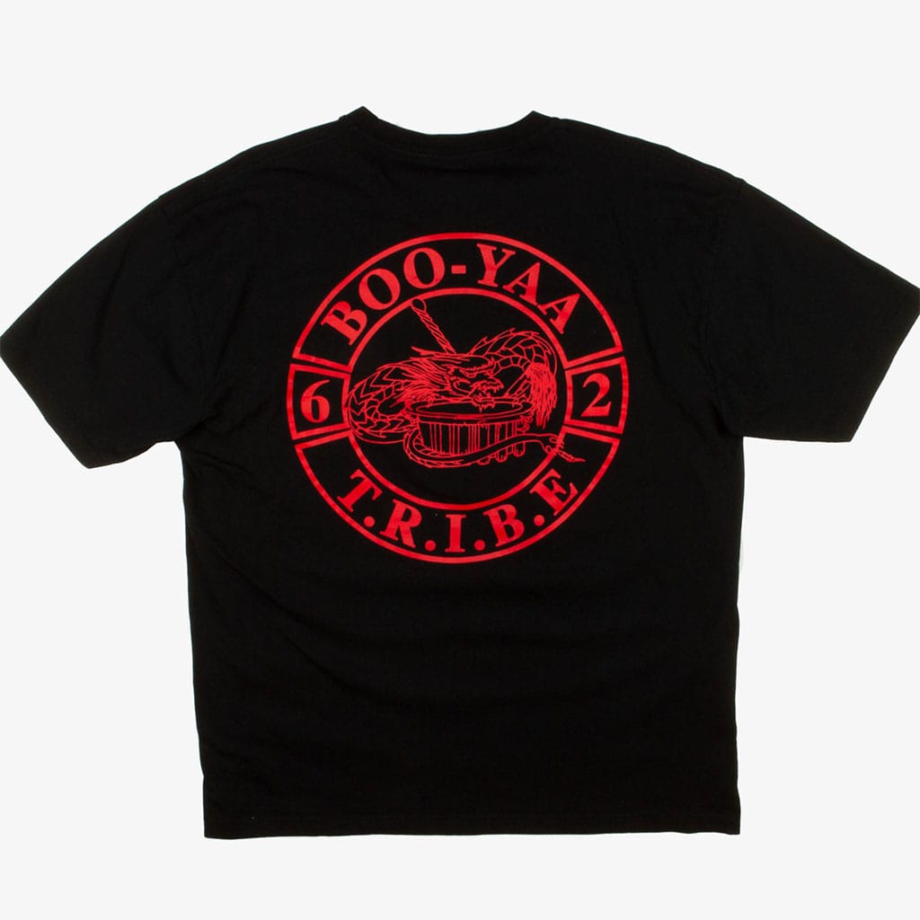 Vintage T-Shirt mit Aufdruck XL Schwarz Hinten Logo