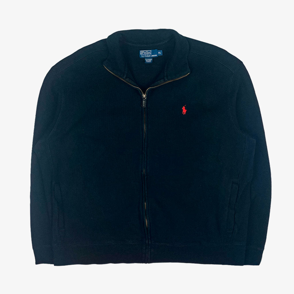 Vintage Polo Ralph Lauren Sweatshirtjacke XL in schwarz | Vintage Online Shop Unique-Resale 