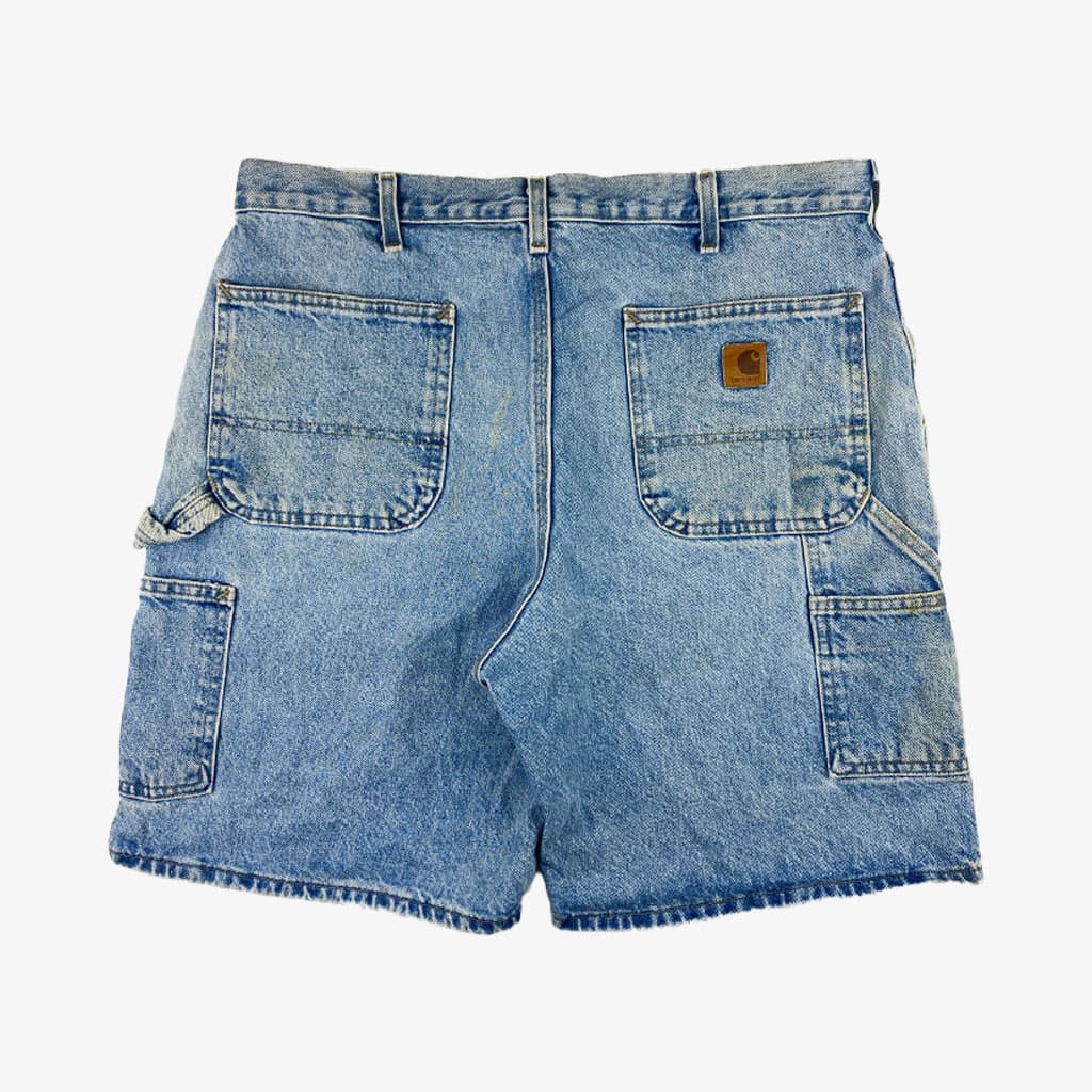 Vintage Carhartt Jeans Shorts Größe W36 2 in hellblau | Vintage Online Shop Unique-Resale aus Deutschland