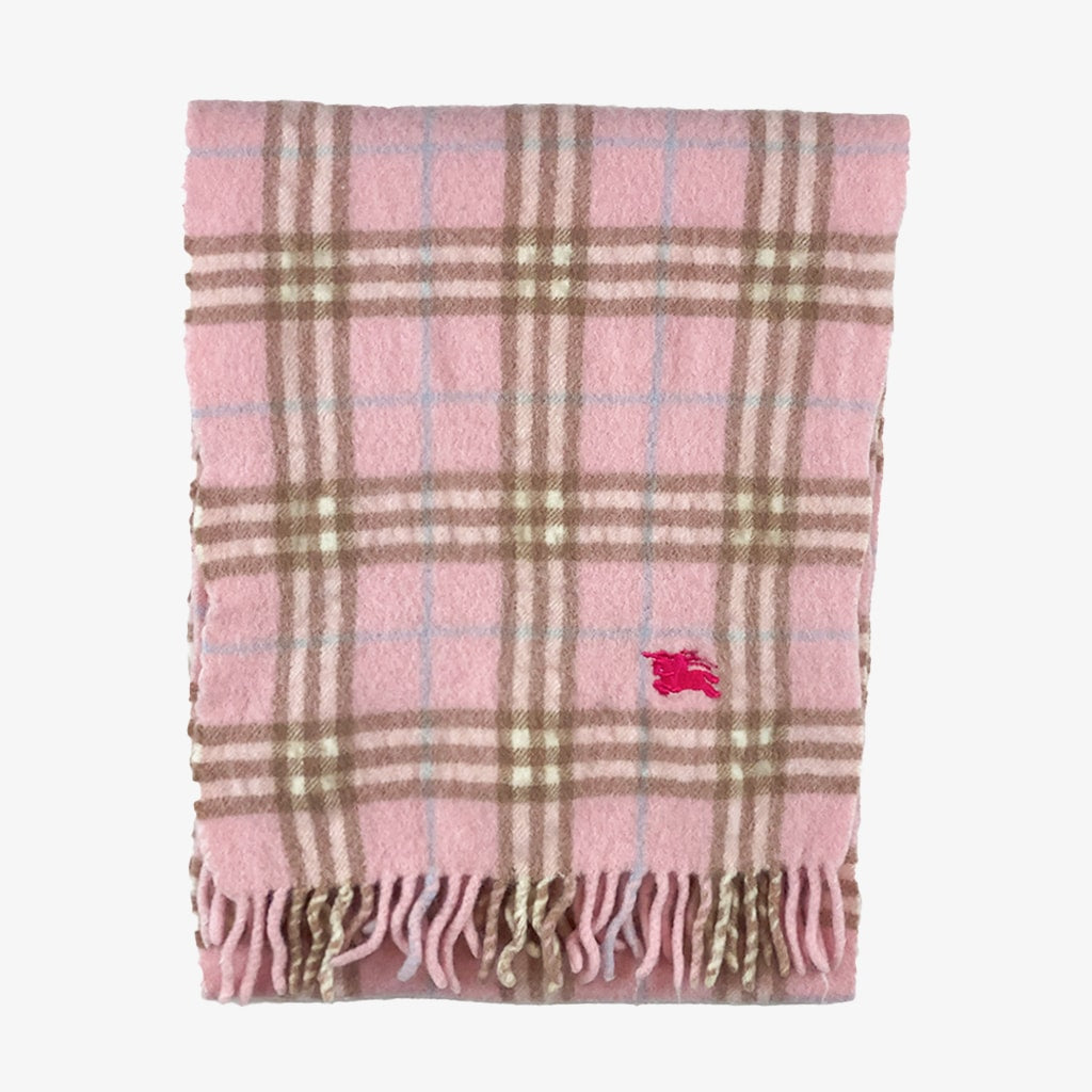 Vintage Burberry Schal rosa 130x27 vorne | Vintage Online Shop Unique-Resale