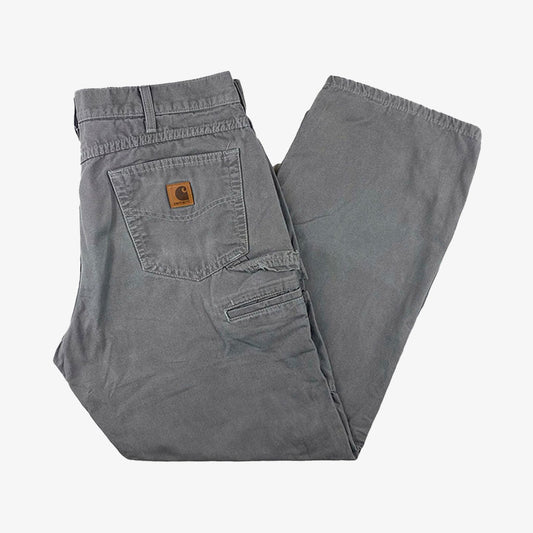 Vintage Carhartt Cargo Pants Größe W36 L32 Loose fit in grau Jeans close | Vintage Online Shop Unique-Resale