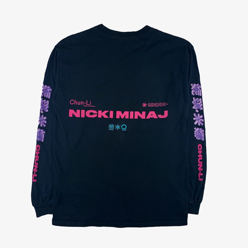 Vintage Nicki Minaj Longsleeve M in schwarz hinten | Vintage Online Shop Unique-Resale