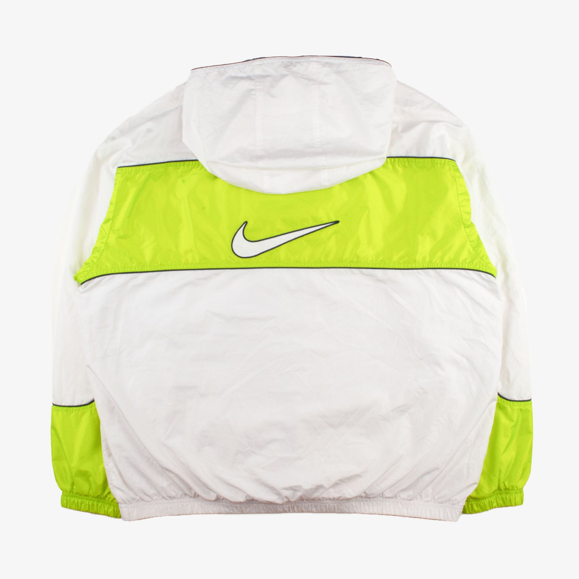 Vintage Nike Windbreaker XXL/L Weiß/Neon hinten Logo