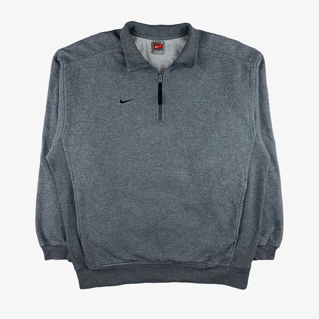 Vintage Nike 1/3-Zip Pullover S-M grau vorne  1| Vintage Online Shop Unique-Resale