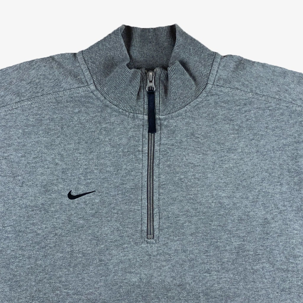 Vintage Nike 1/3-Zip Pullover S-M grau vorne c| Vintage Online Shop Unique-Resale