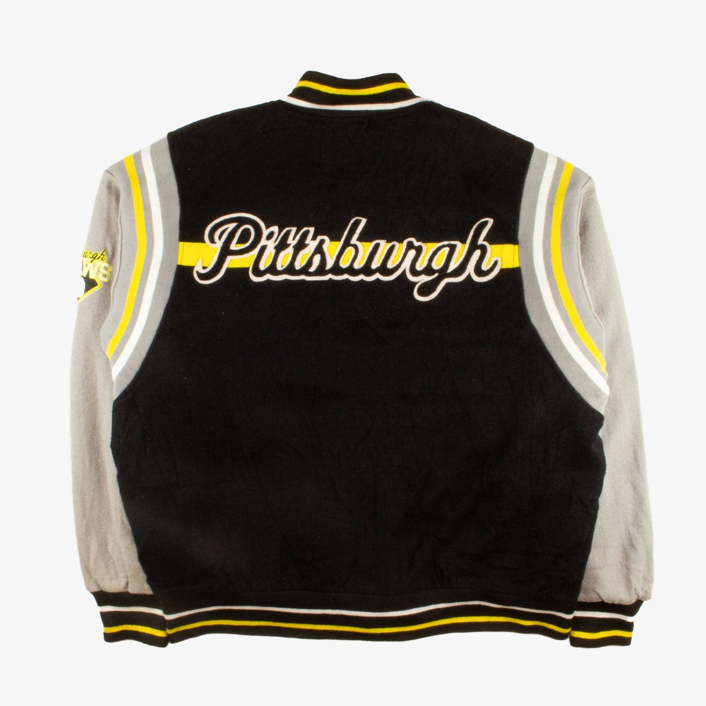 Vintage Pittsburgh Collegejacke XL schwarz Logo hinten