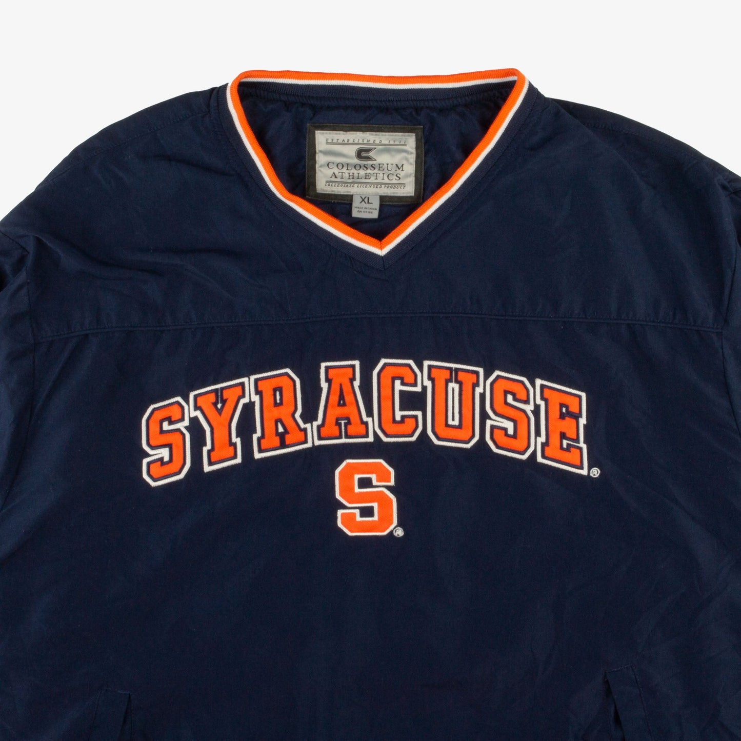 Vintage Syracuse Basketball Pullover XL Dunkelblau Vorne Logo